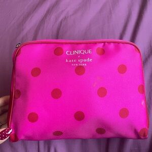 Kate Spade Fuchsia and Red Dot Pouch